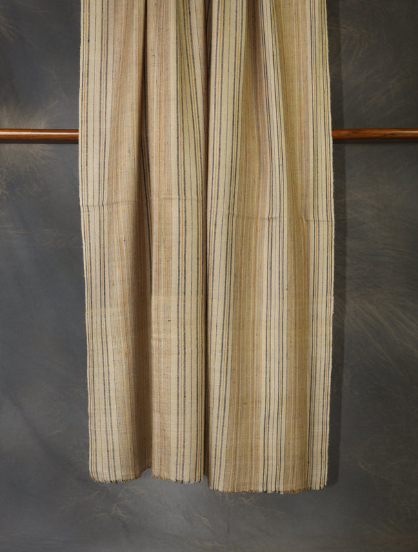 Natural Striped Handwoven Cashmere Pashmina Shawl