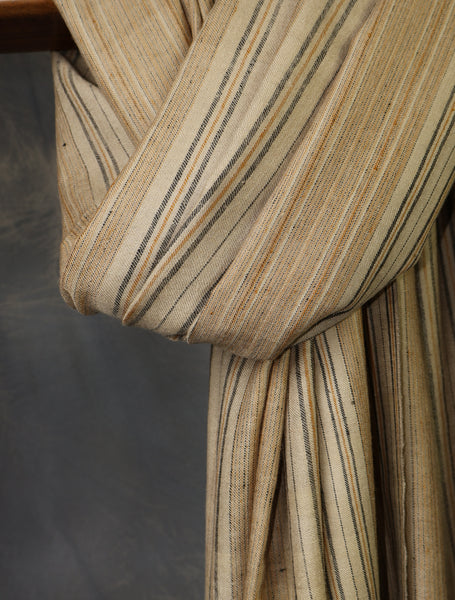 Natural Striped Handwoven Cashmere Pashmina Shawl