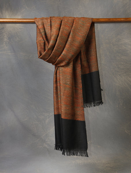 Rust Base Handwoven Cashmere Pashmina Shawl