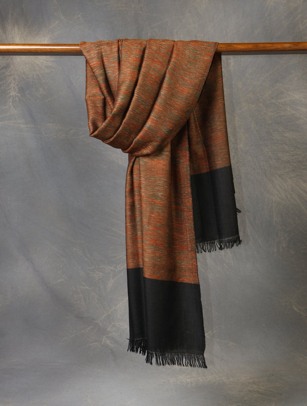 Rust Base Handwoven Cashmere Pashmina Shawl