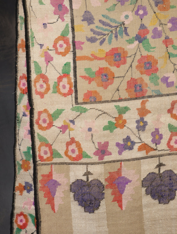 3 Yard Natural Base Jamawar Kani Pashmina Shawl