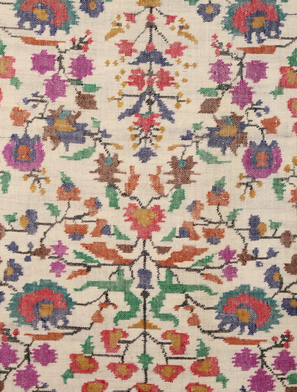 3 Yard Ivory Base Jamawar Kani Pashmina Shawl