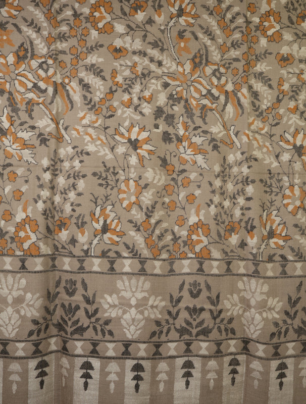 3 Yard Greige Base Jamawar Kani Pashmina Shawl