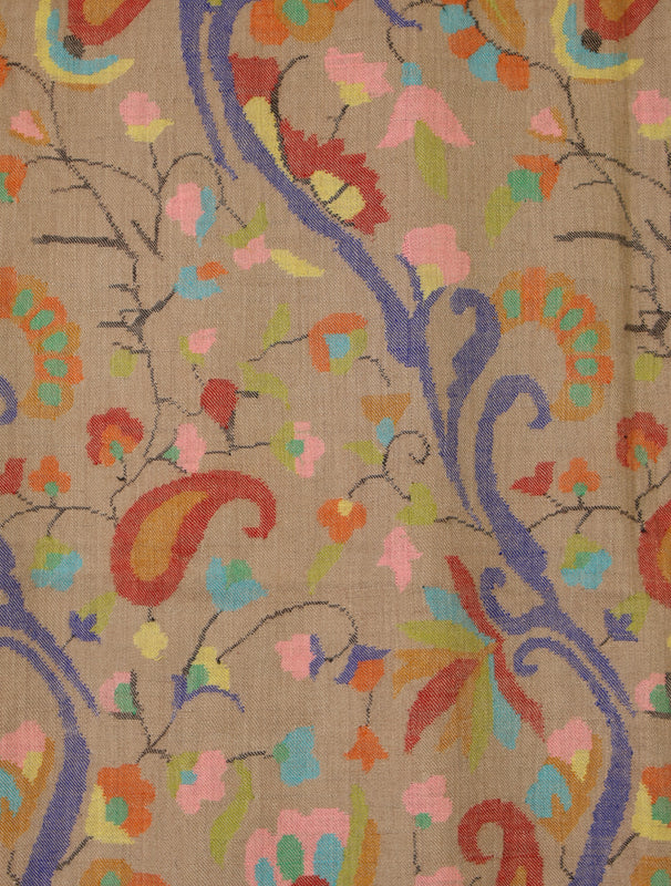 Natural Base Kani Jali Pashmina Shawl