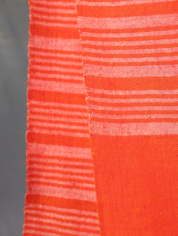 Red Striped Handwoven Cashmere Pashmina Scarf