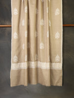 Natural  Boteh Motif Embroidery Cashmere Pashmina Shawl