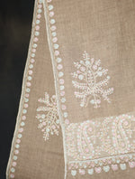 Natural  Boteh Motif Embroidery Cashmere Pashmina Shawl