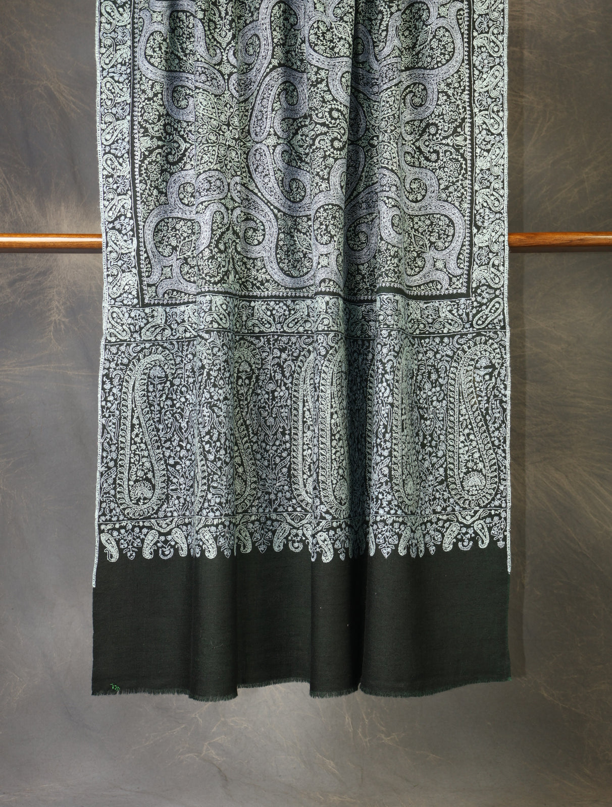 Black Jamawar Embroidery Pashmina Shawl