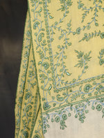 Lemon Jali Embroidery Cashmere Pashmina Shawl