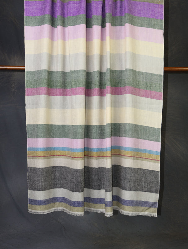 Multi Color Plaid Pure Cashmere Pashmina Shawl – Handwoven Luxury