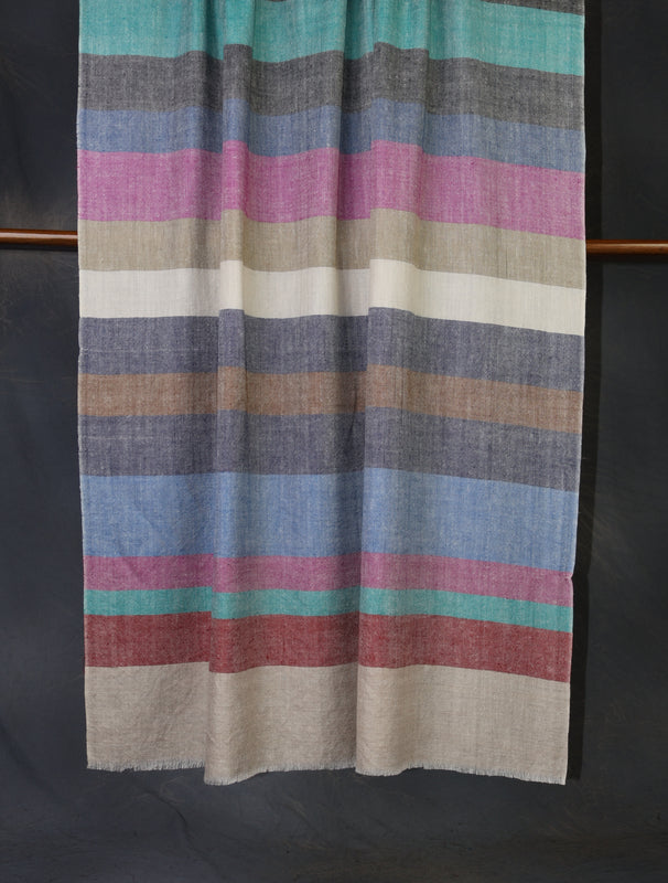 Multi Color Plaid Pure Cashmere Pashmina Shawl – Handwoven Luxury