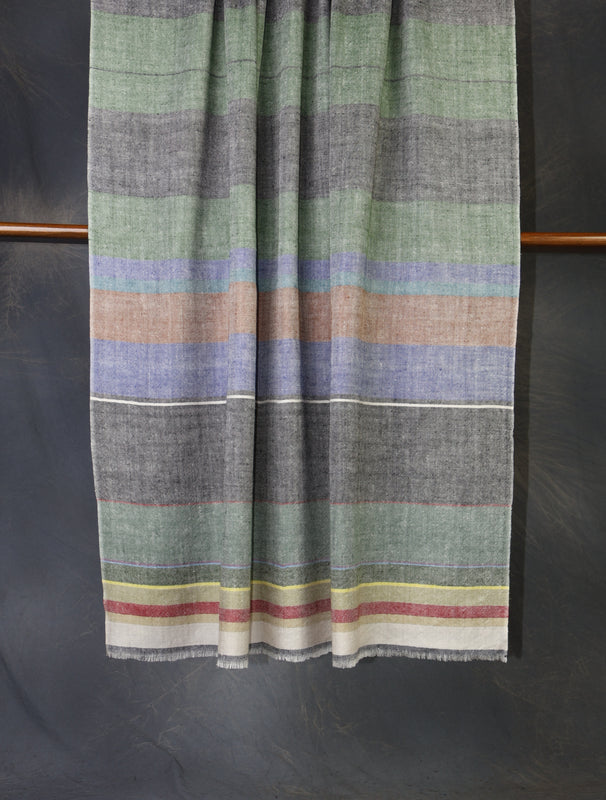 Multi Color Plaid Pure Cashmere Pashmina Shawl – Handwoven Luxury