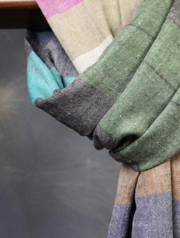 Multi Color Plaid Pure Cashmere Pashmina Shawl – Handwoven Luxury
