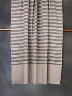 Natural and Black Plaid Pure Cashmere Pashmina Shawl– Handwoven Luxury