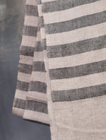 Natural and Black Plaid Pure Cashmere Pashmina Shawl– Handwoven Luxury