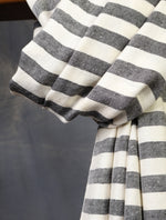 Ivory and Black Plaid Pure Cashmere Pashmina Shawl– Handwoven Luxury