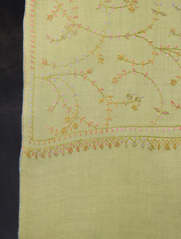 Triple Dye  Jali Sozni Embroidery Shawl