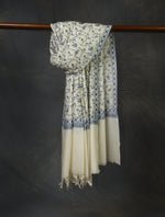 Ivory Base Jali Embroidery Cashmere Pashmina Shawl