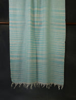 Sky Blue Plaid Pure Cashmere Check Scarf Pashmina – Handwoven Luxury