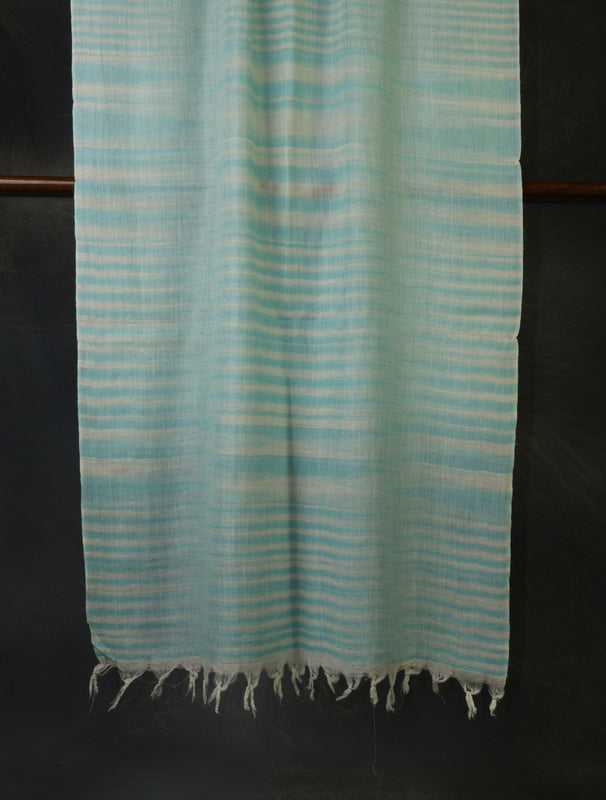 Sky Blue Plaid Pure Cashmere Check Scarf Pashmina – Handwoven Luxury