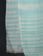 Sky Blue Plaid Pure Cashmere Check Scarf Pashmina – Handwoven Luxury