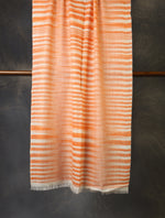 Orange Plaid Pure Cashmere Check Scarf Pashmina – Handwoven Luxury