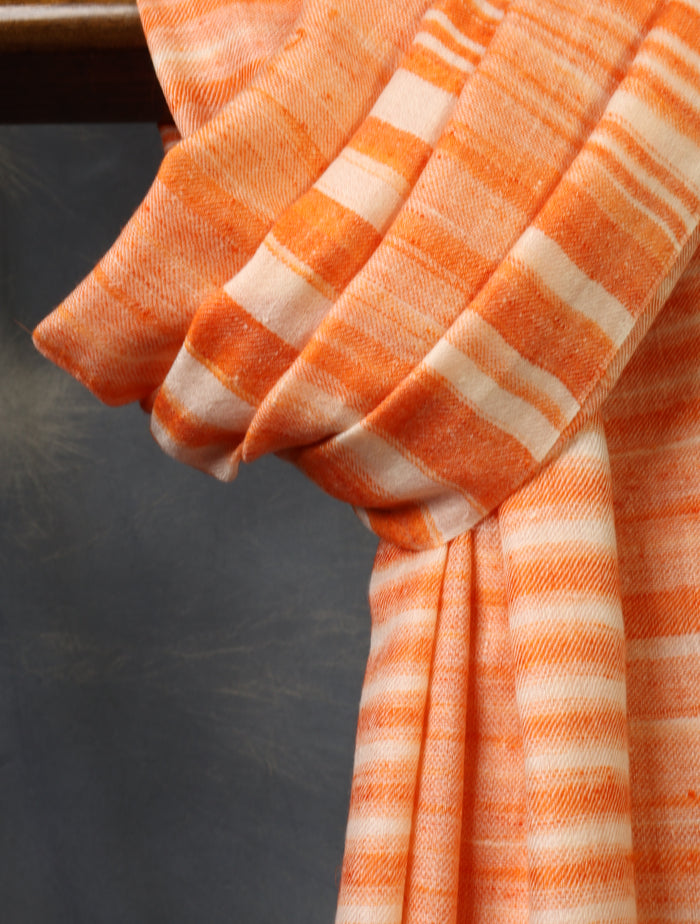 Orange Plaid Pure Cashmere Check Scarf Pashmina – Handwoven Luxury