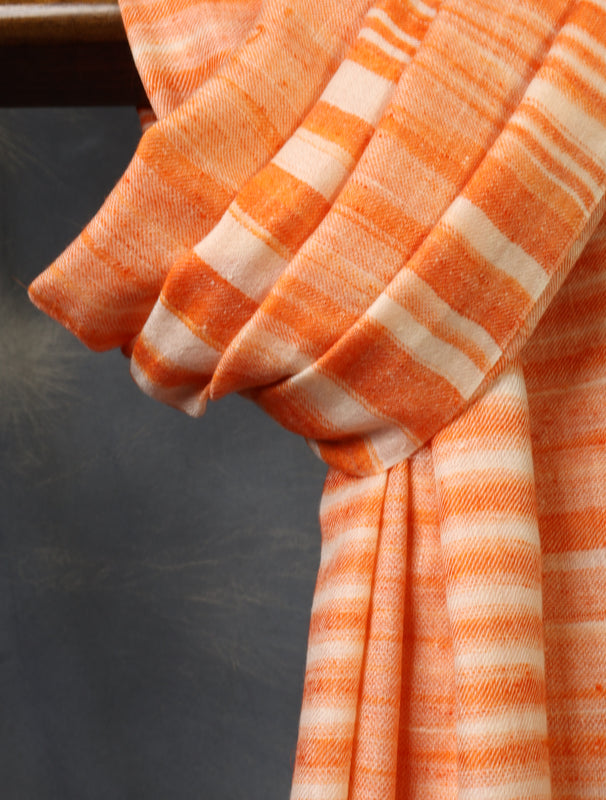 Orange Plaid Pure Cashmere Check Scarf Pashmina – Handwoven Luxury