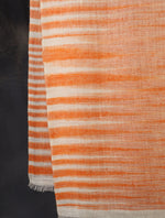 Orange Plaid Pure Cashmere Check Scarf Pashmina – Handwoven Luxury