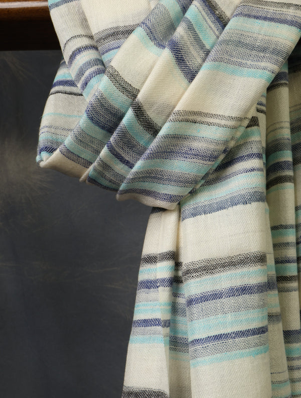 Multicolor Plaid Pure Cashmere Check Scarf Pashmina – Handwoven Luxury – detail view