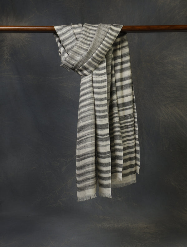 Black Plaid  Pure Cashmere Check Scarf Pashmina – Handwoven Luxury