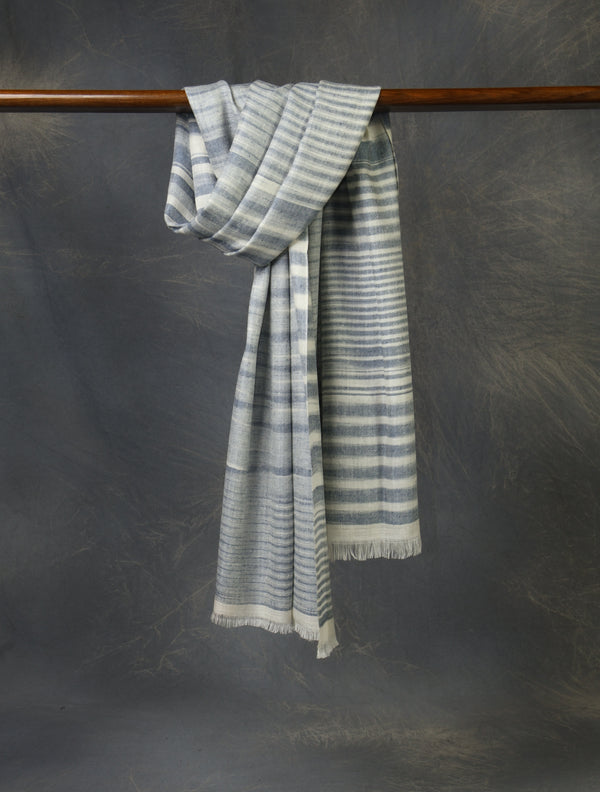 Grey Plaid Cashmere Check Scarf Pashmina – Handwoven Luxury