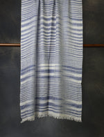 Blue Plaid Cashmere Check Scarf Pashmina – Handwoven Luxury