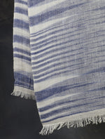 Blue Plaid Cashmere Check Scarf Pashmina – Handwoven Luxury