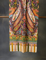 Multicolor Kalamkari Jali Embroidery Pashmina Cashmere Scarf