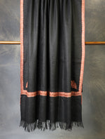 Black Base Small Border Embroidery Cashmere Pashmina Shawl