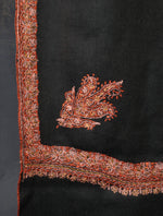 Black Base Small Border Embroidery Cashmere Pashmina Shawl