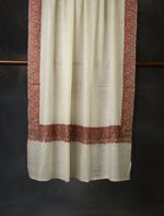 Ivory Base Big Border Embroidery Cashmere Pashmina Shawl