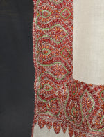 Ivory Base Big Border Embroidery Cashmere Pashmina Shawl