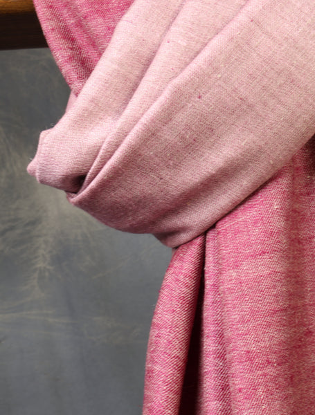 Magenta And Baby Pink Reversible Handwoven Cashmere Pashmina Shawl