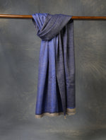 Navy And Royal Blue Reversible Handwoven Cashmere Pashmina Shawl