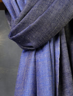 Navy And Royal Blue Reversible Handwoven Cashmere Pashmina Shawl