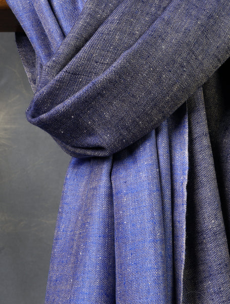 Navy And Royal Blue Reversible Handwoven Cashmere Pashmina Shawl