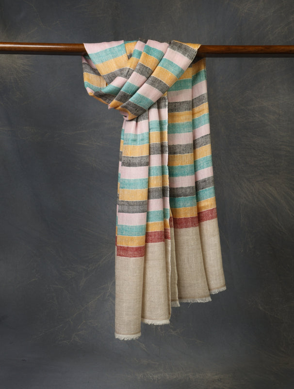 Multicolor Plaid Pure Cashmere Pashmina Scarf – Handwoven Luxury