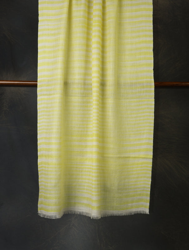 Lemon Plaid Pure Cashmere Pashmina Scarf – Handwoven Luxury