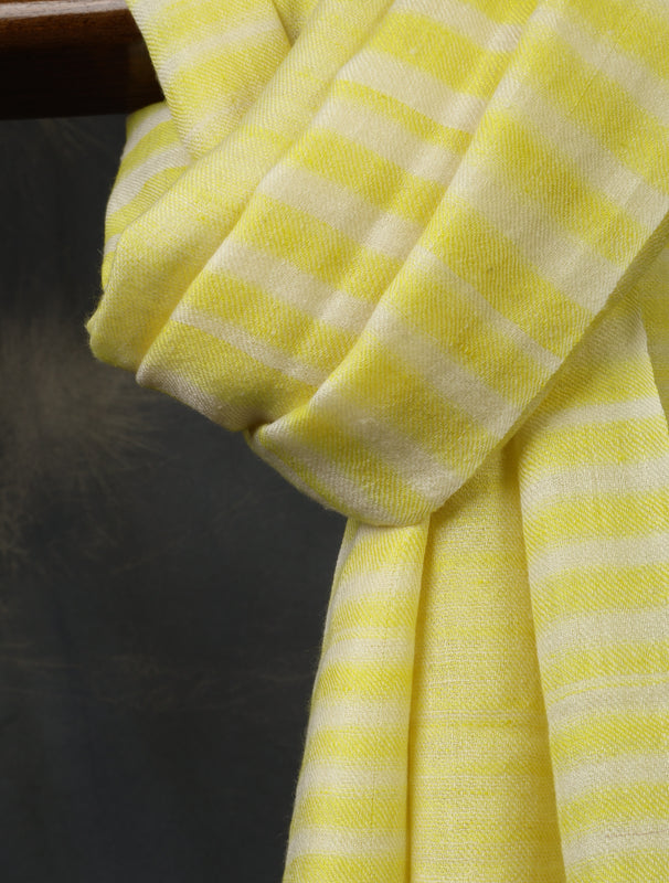 Lemon Plaid Pure Cashmere Pashmina Scarf – Handwoven Luxury