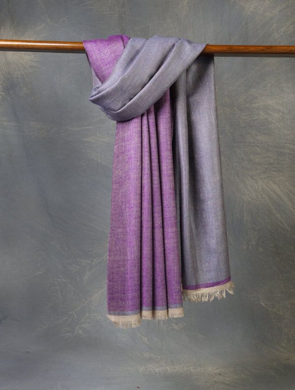 Lavender And Purple Reversible Handwoven Cashmere Pashmina Shawl — reversible cashmere winter shawl handwoven in Kashmir