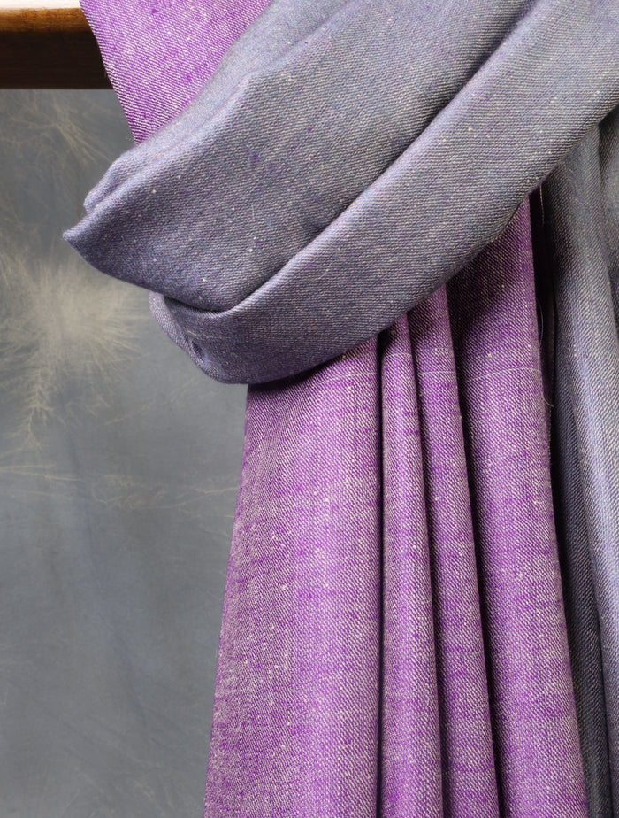 Lavender And Purple Reversible Handwoven Cashmere Pashmina Shawl