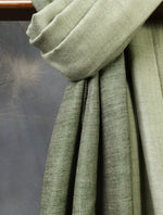 Olive And Mint Green Reversible Handwoven Cashmere Pashmina Shawl