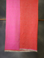 Pink And Red Reversible Handwoven Cashmere Pashmina Shawl